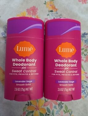 Lume Whole Body Deodorant plus Sweat Control Lot Of 2 ~Lavender Sage~